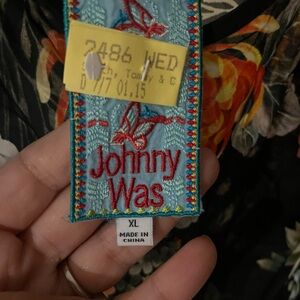 Johnny Was Floral Embroidered straps long floral dress